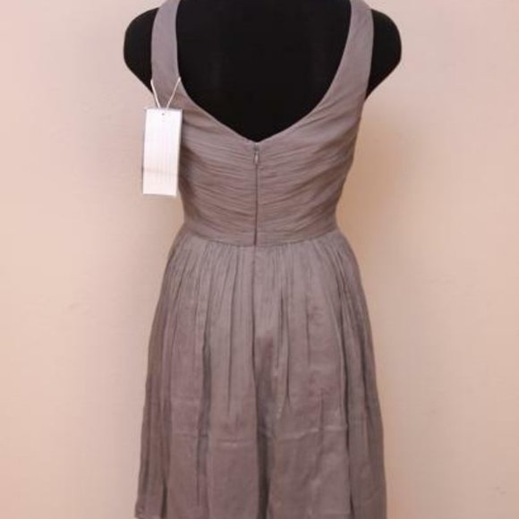 J Crew $250 Silk Chiffon Heidi Dress Graphite gray - Picture 4 of 6